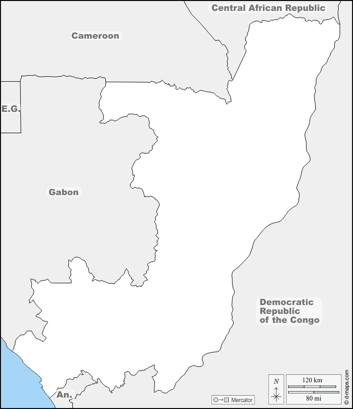 Congo : d-maps.com: mappa gratuita, mappa muta gratuita, cartina muta gratuita : frontiere, nomi