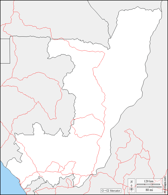 Congo : d-maps.com: mappa gratuita, mappa muta gratuita, cartina muta gratuita : frontiere, strade