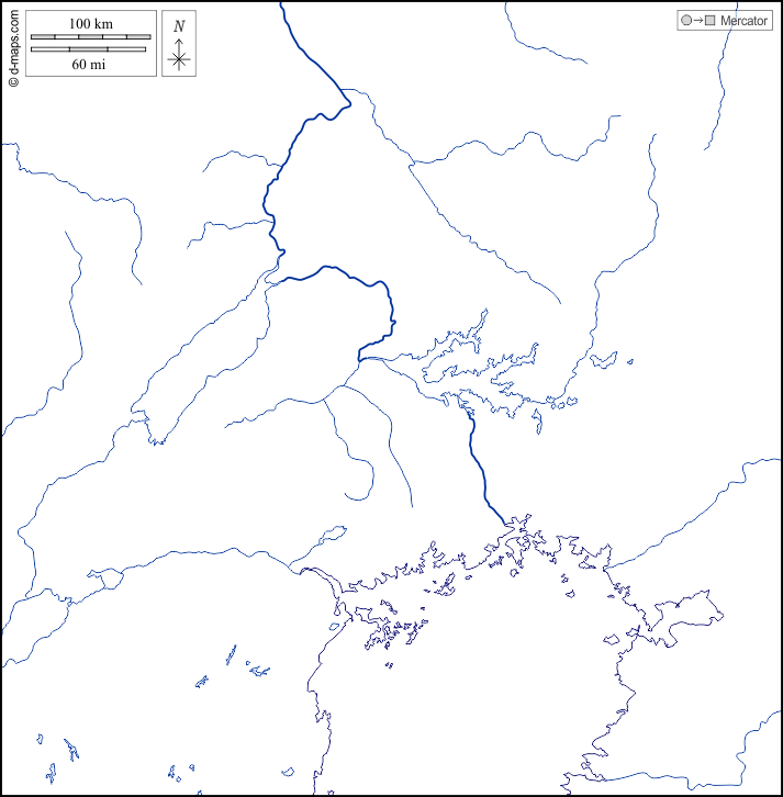 Uganda : d-maps.com: mappa gratuita, mappa muta gratuita, cartina muta gratuita : litorali, idrografia, bianco