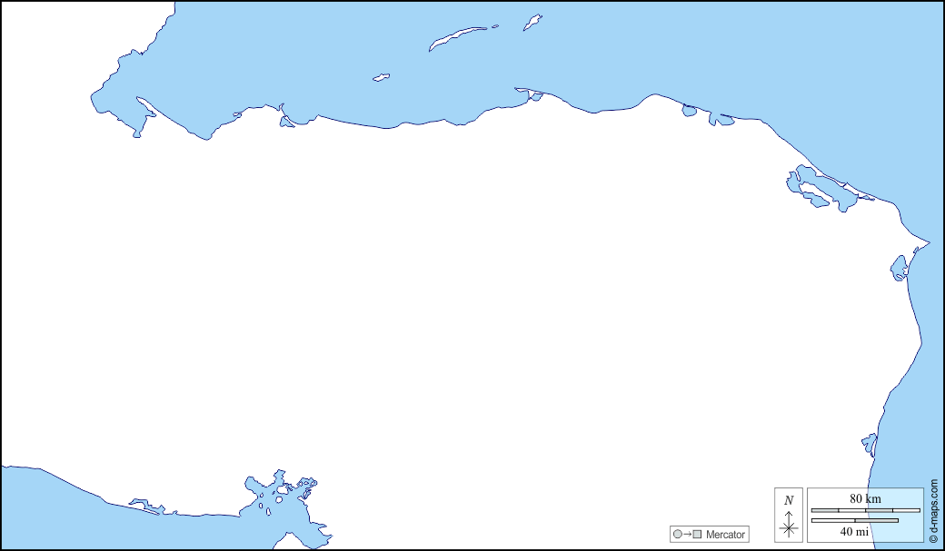 Honduras : d-maps.com: mappa gratuita, mappa muta gratuita, cartina muta gratuita : litorali