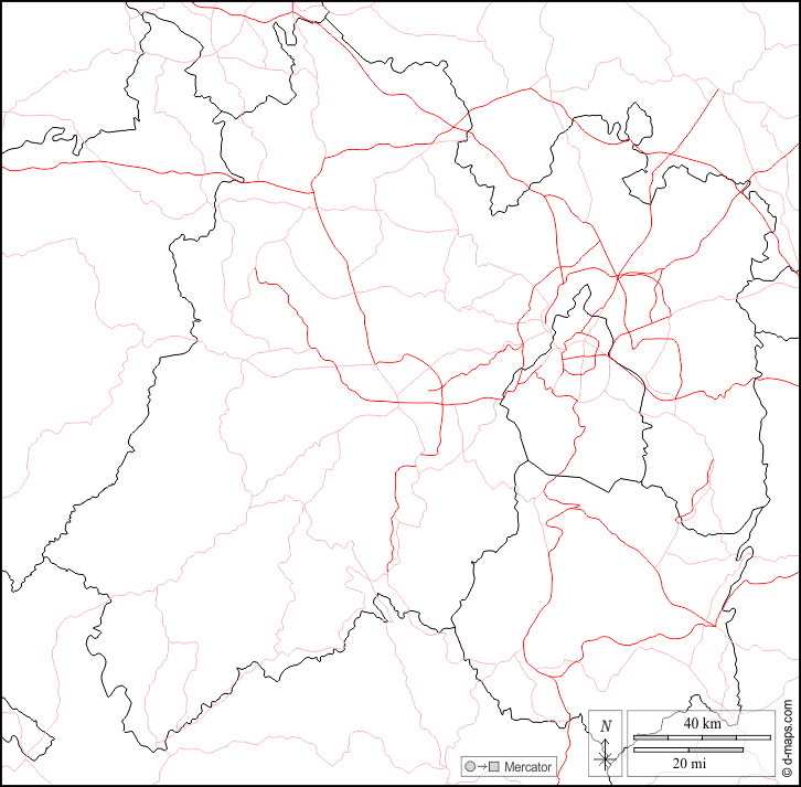 Mexico : d-maps.com: mappa gratuita, mappa muta gratuita, cartina muta gratuita : frontiere, strade, bianco
