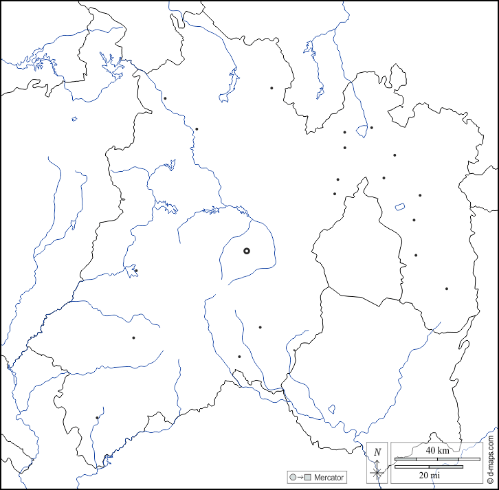 Mexico : d-maps.com: mappa gratuita, mappa muta gratuita, cartina muta gratuita : frontiere, idrografia, principali città, bianco