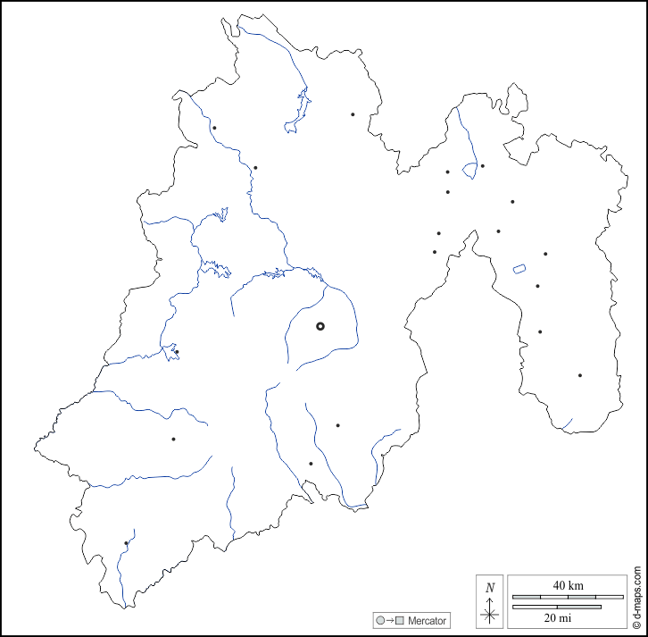 Mexico : d-maps.com: mappa gratuita, mappa muta gratuita, cartina muta gratuita : contorni, idrografia, principali città, bianco