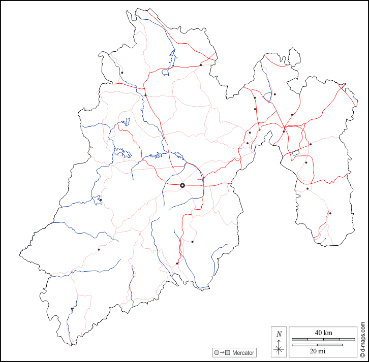 Mexico : d-maps.com: mappa gratuita, mappa muta gratuita, cartina muta gratuita : contorni, idrografia, principali città, strade, bianco