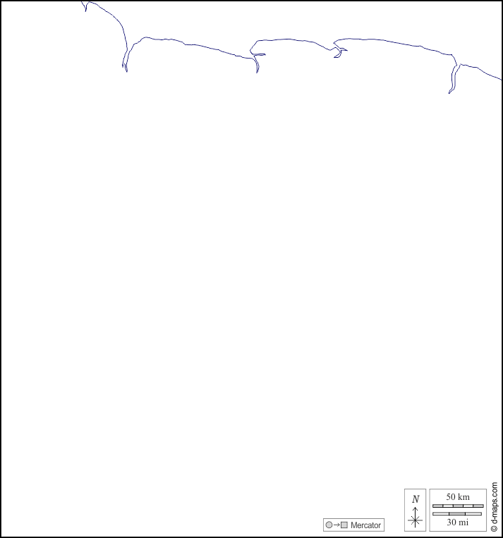 Suriname : d-maps.com: mappa gratuita, mappa muta gratuita, cartina muta gratuita : litorali, bianco