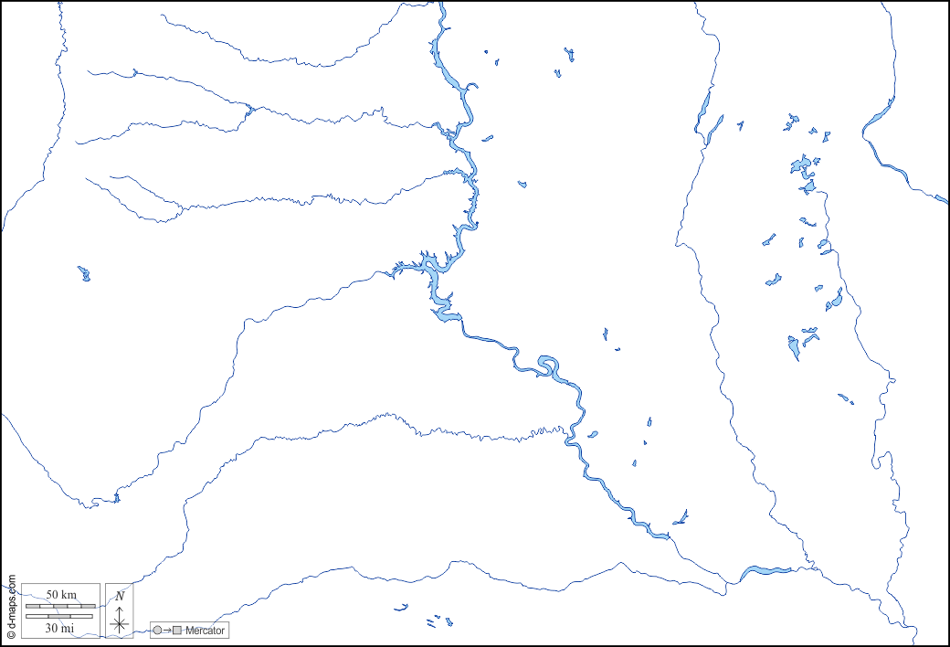 Dakota del Sud : d-maps.com: mappa gratuita, mappa muta gratuita, cartina muta gratuita : idrografia