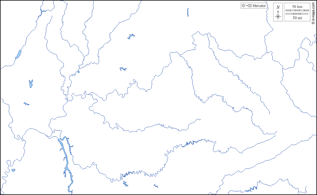 Kentucky : d-maps.com: mappa gratuita, mappa muta gratuita, cartina muta gratuita : idrografia