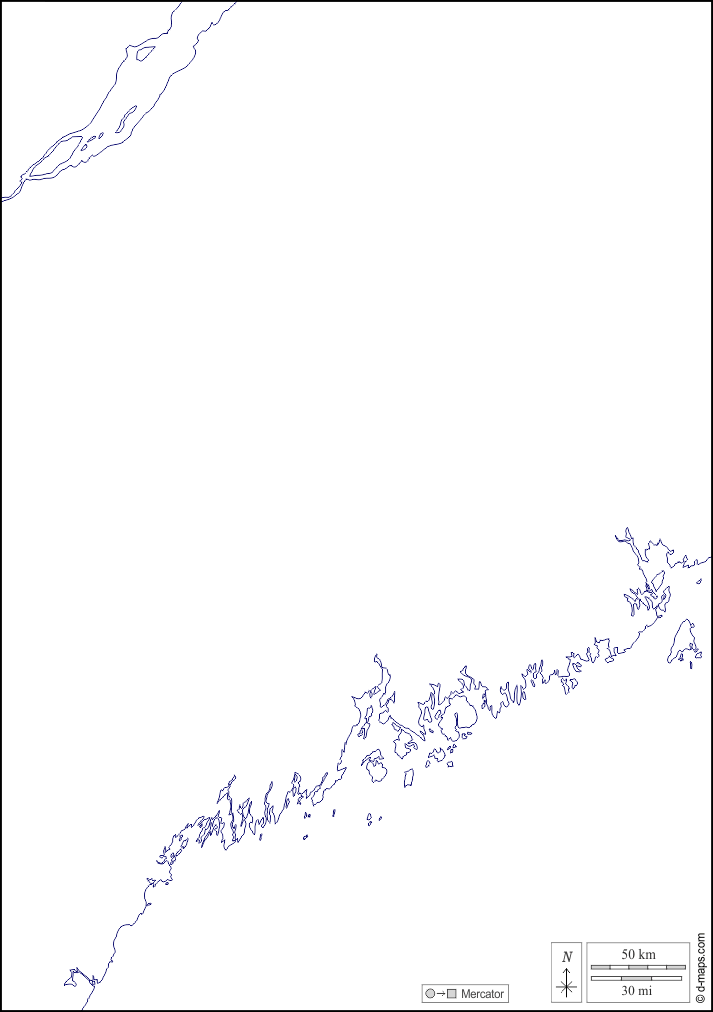 Maine : d-maps.com: mappa gratuita, mappa muta gratuita, cartina muta gratuita : litorali, bianco