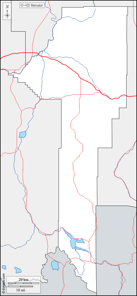 Contea di Gallatin : d-maps.com: mappa gratuita, mappa muta gratuita, cartina muta gratuita : frontiere, idrografia, strade