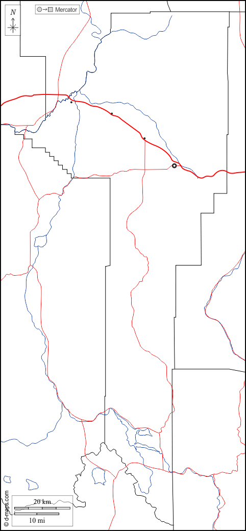 Contea di Gallatin : d-maps.com: mappa gratuita, mappa muta gratuita, cartina muta gratuita : frontiere, idrografia, principali città, strade, bianco