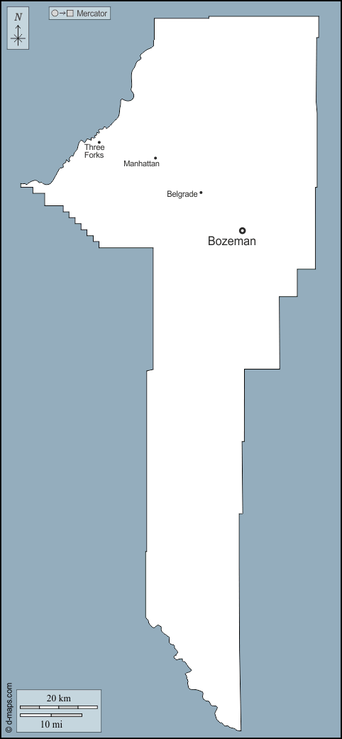 Gallatin County : d-maps.com: Kostenlose Karten, kostenlose stumme Karte, kostenlose unausgefüllt Landkarte, kostenlose hochauflösende Umrisskarte : Umrisse, Wichtige Städte, Namen