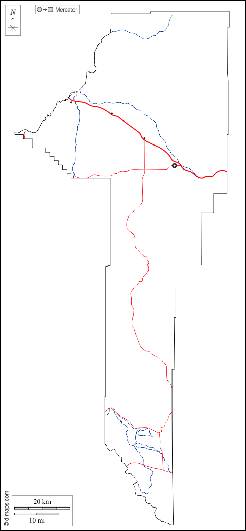Contea di Gallatin : d-maps.com: mappa gratuita, mappa muta gratuita, cartina muta gratuita : contorni, idrografia, principali città, strade, bianco