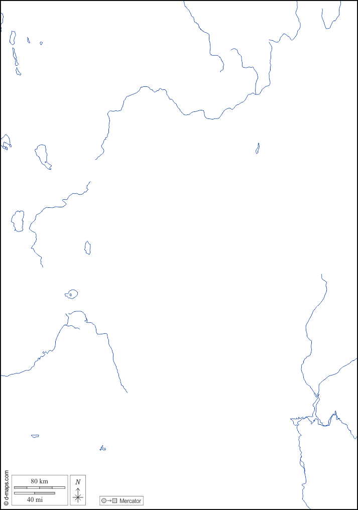 Nevada : d-maps.com: mappa gratuita, mappa muta gratuita, cartina muta gratuita : idrografia, bianco