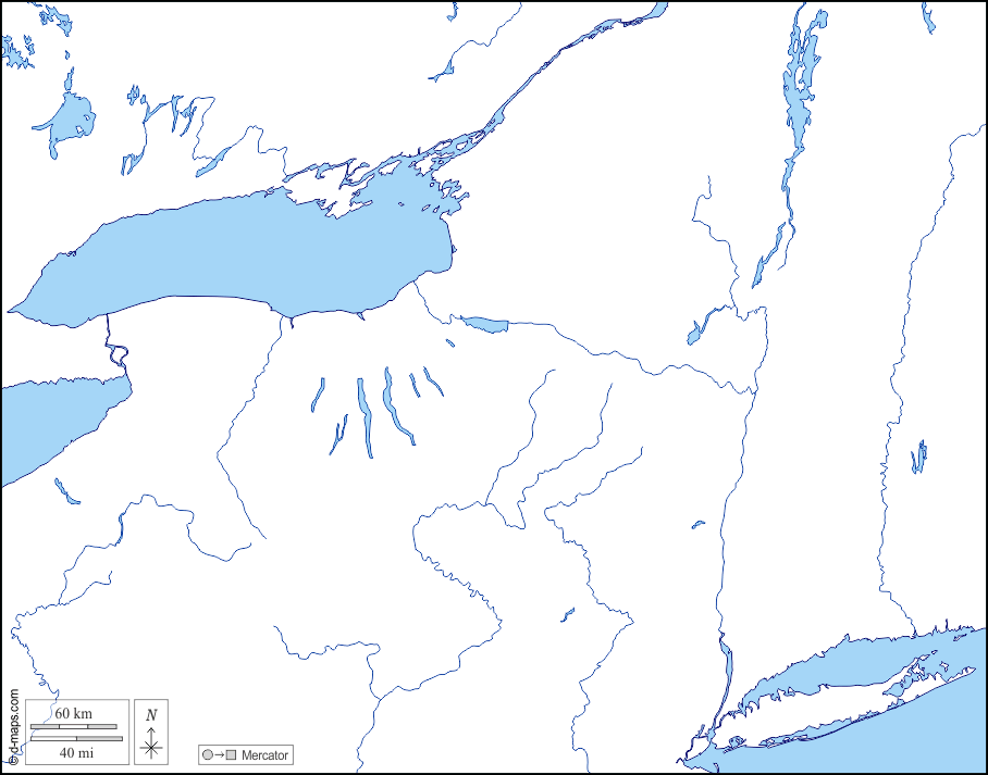 New York : d-maps.com: mappa gratuita, mappa muta gratuita, cartina muta gratuita : litorali, idrografia