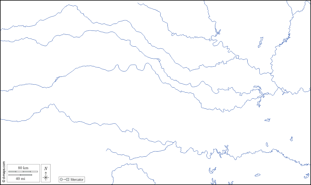 Oklahoma : d-maps.com: mappa gratuita, mappa muta gratuita, cartina muta gratuita : idrografia, bianco
