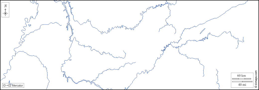 Tennessee : d-maps.com: mappa gratuita, mappa muta gratuita, cartina muta gratuita : litorali, idrografia, bianco