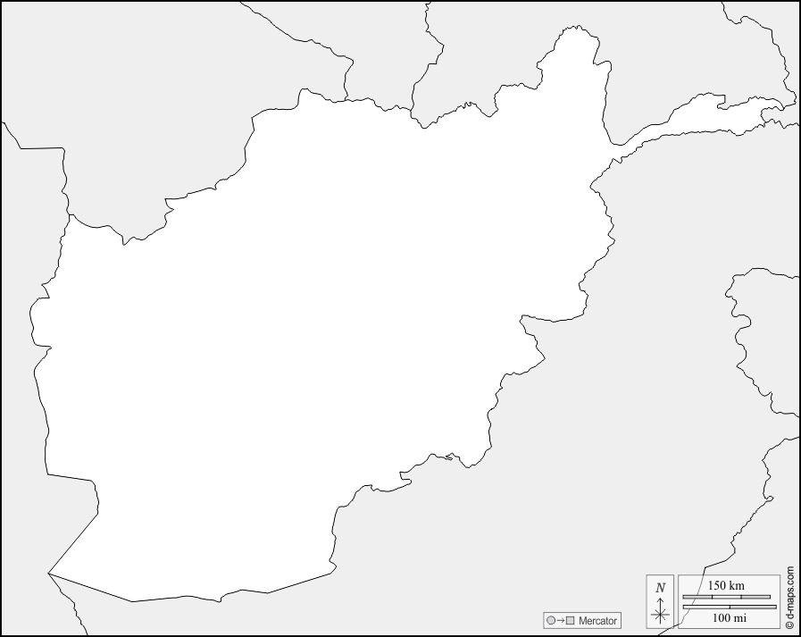 Afghanistan : d-maps.com: mappa gratuita, mappa muta gratuita, cartina muta gratuita : frontiere