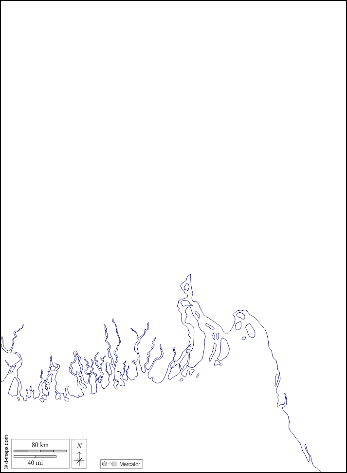 Bangladesch : d-maps.com: Kostenlose Karten, kostenlose stumme Karte, kostenlose unausgefüllt Landkarte, kostenlose hochauflösende Umrisskarte : Küsten