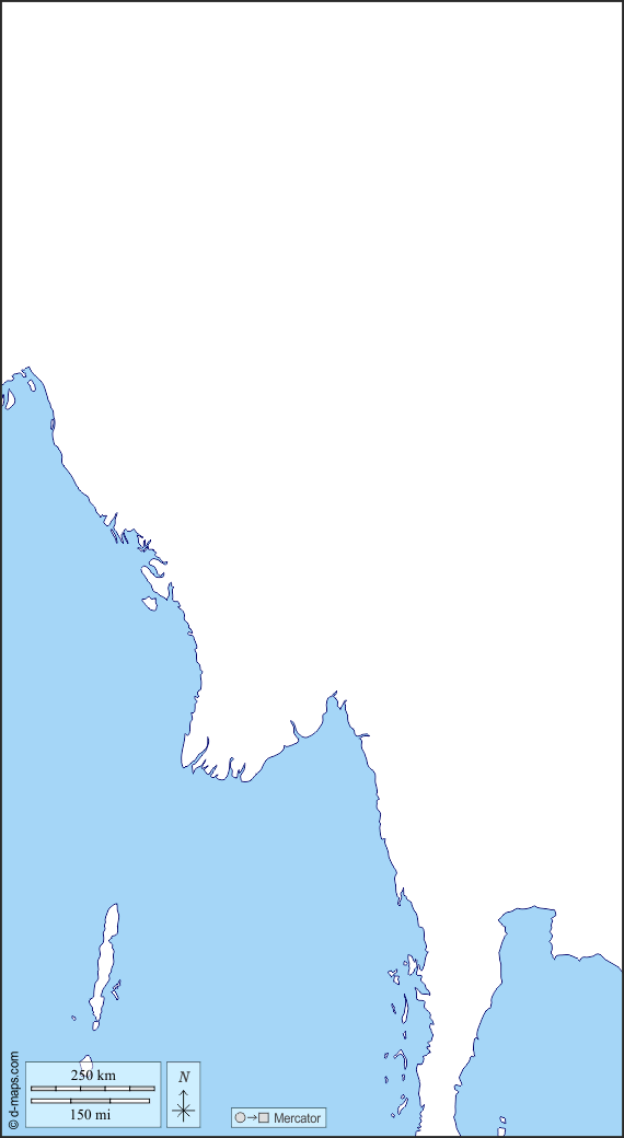 Birma Myanmar : d-maps.com: Kostenlose Karten, kostenlose stumme Karte, kostenlose unausgefüllt Landkarte, kostenlose hochauflösende Umrisskarte : Küsten