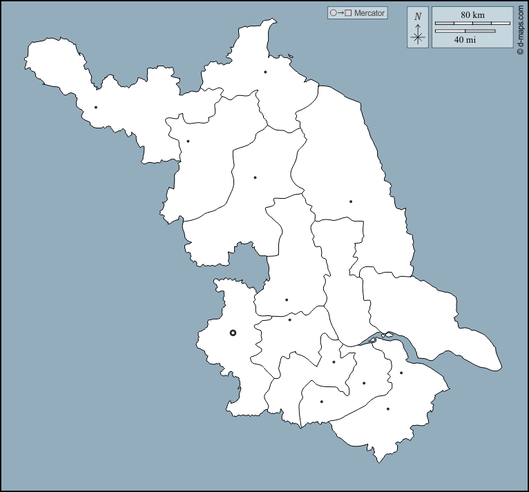 江苏省 : 免费地图, 免费的空白地图, 免费的轮廓地图, 免费基地地图