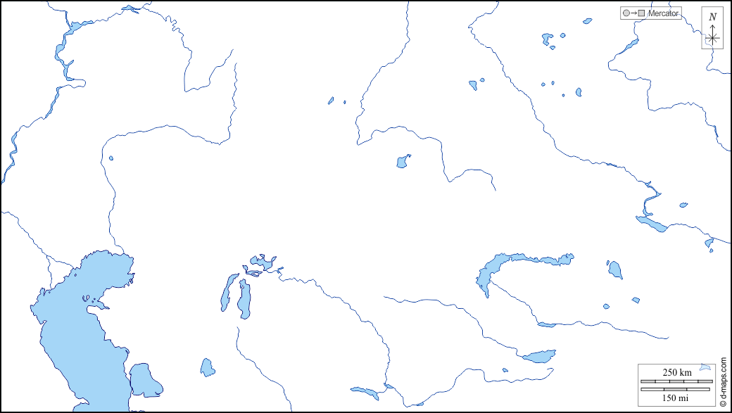 Kazakistan : d-maps.com: mappa gratuita, mappa muta gratuita, cartina muta gratuita : litorali, idrografia