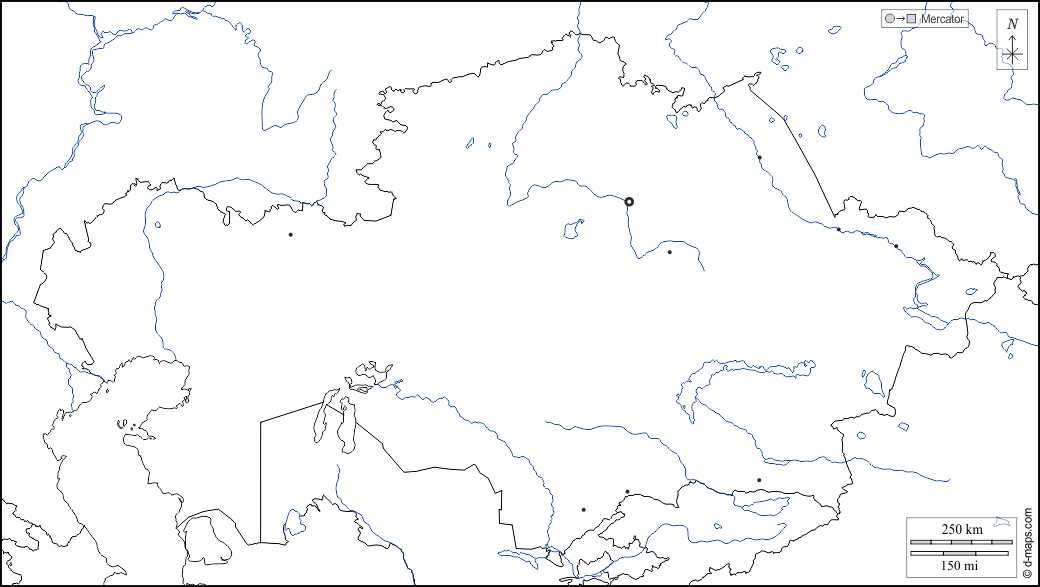 Kazakistan : d-maps.com: mappa gratuita, mappa muta gratuita, cartina muta gratuita : frontiere, idrografia, principali città, bianco