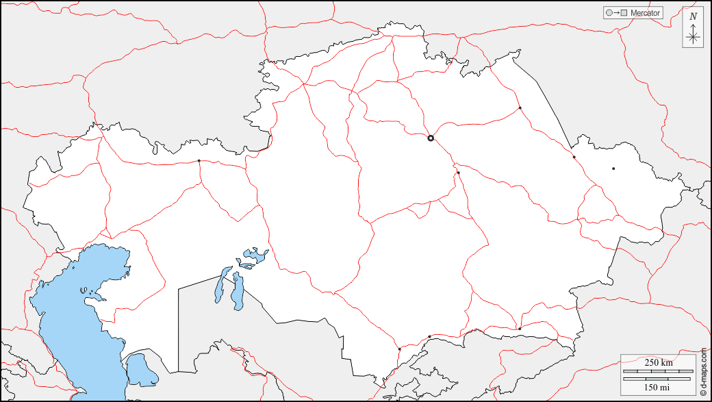 Kazakistan : d-maps.com: mappa gratuita, mappa muta gratuita, cartina muta gratuita : frontiere, principali città, strade