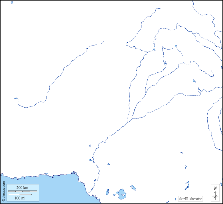 Pakistan : d-maps.com: mappa gratuita, mappa muta gratuita, cartina muta gratuita : litorali, idrografia