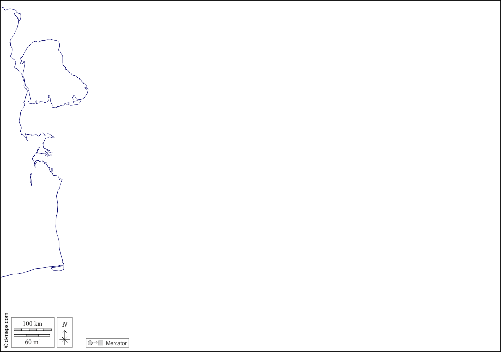 Turkmenistan : d-maps.com: Kostenlose Karten, kostenlose stumme Karte, kostenlose unausgefüllt Landkarte, kostenlose hochauflösende Umrisskarte : Küsten, weiß