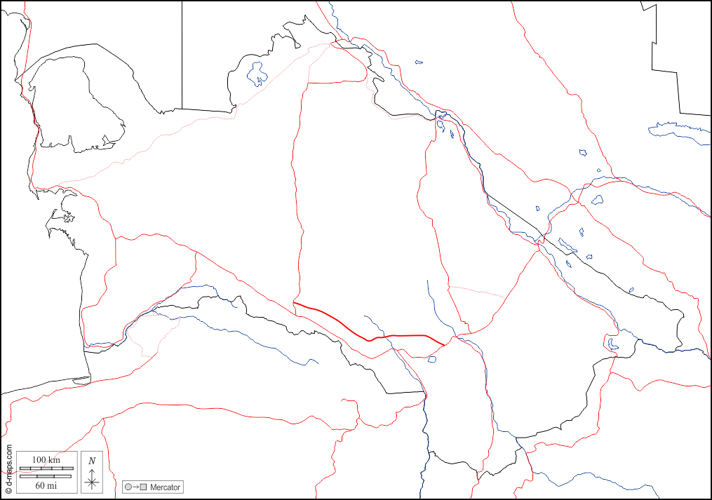 Turkmenistan : d-maps.com: Kostenlose Karten, kostenlose stumme Karte, kostenlose unausgefüllt Landkarte, kostenlose hochauflösende Umrisskarte : Grenzen, Hydrografie, Straßen, weiß