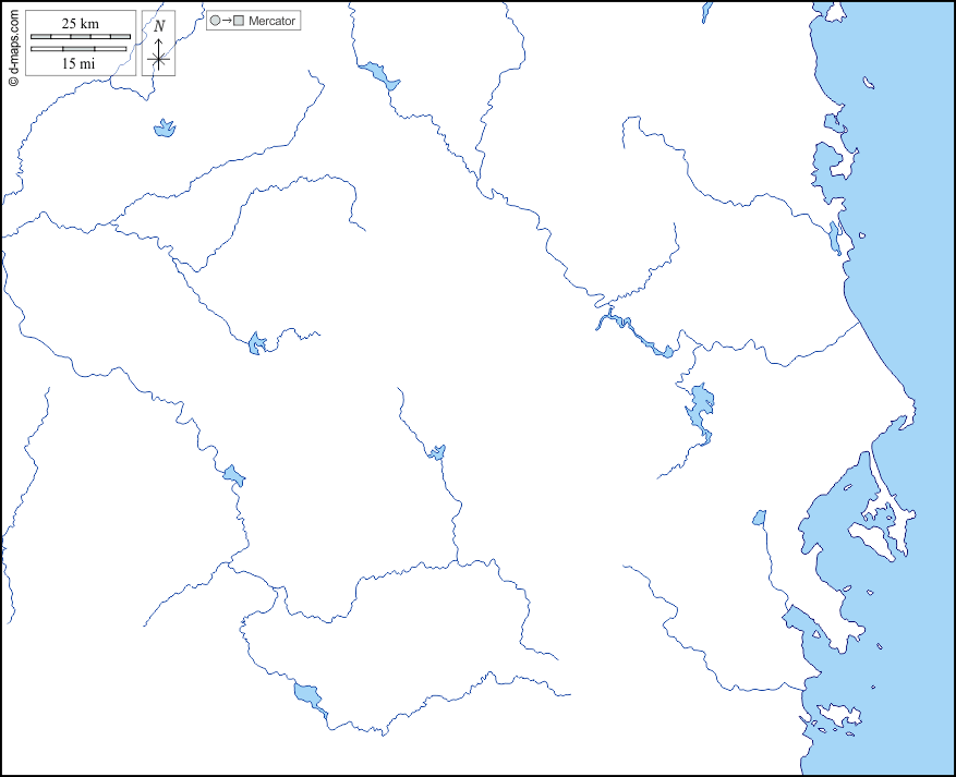 Provincia di Dak Lakx : d-maps.com: mappa gratuita, mappa muta gratuita, cartina muta gratuita : litorali, idrografia