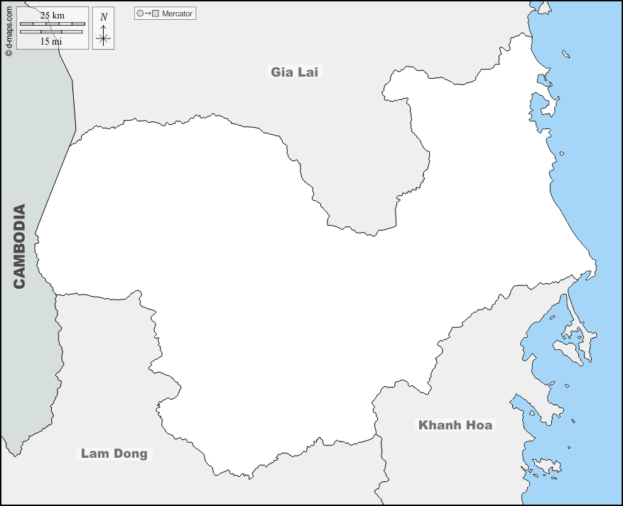 Provincia di Dak Lakx : d-maps.com: mappa gratuita, mappa muta gratuita, cartina muta gratuita : frontiere, nomi