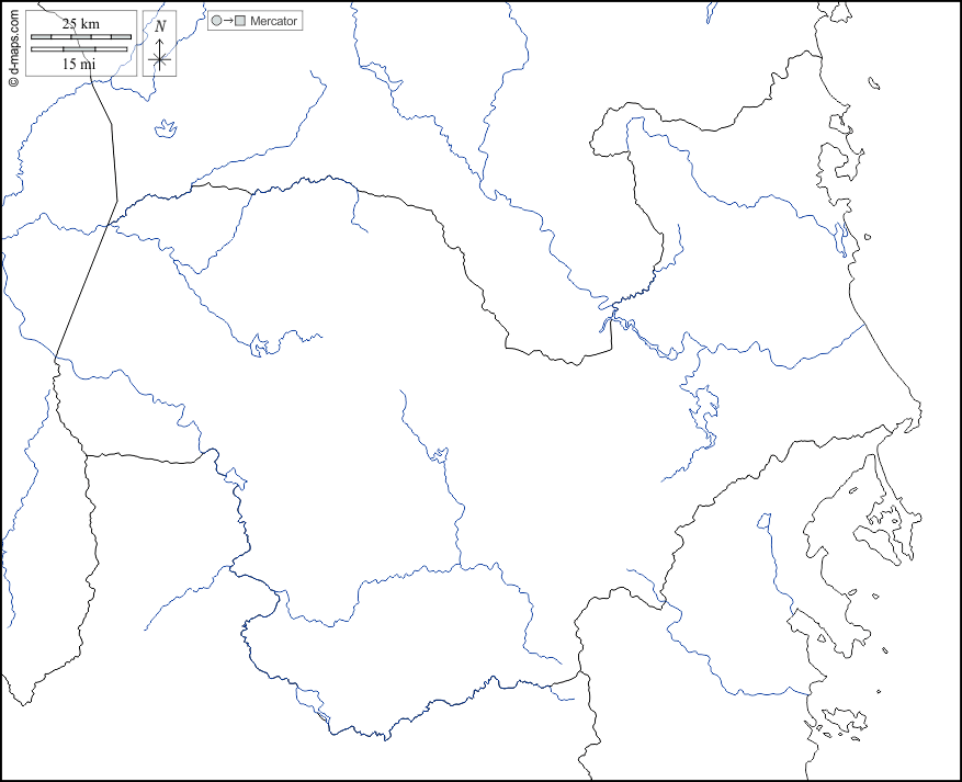 Provincia di Dak Lakx : d-maps.com: mappa gratuita, mappa muta gratuita, cartina muta gratuita : frontiere, idrografia, bianco