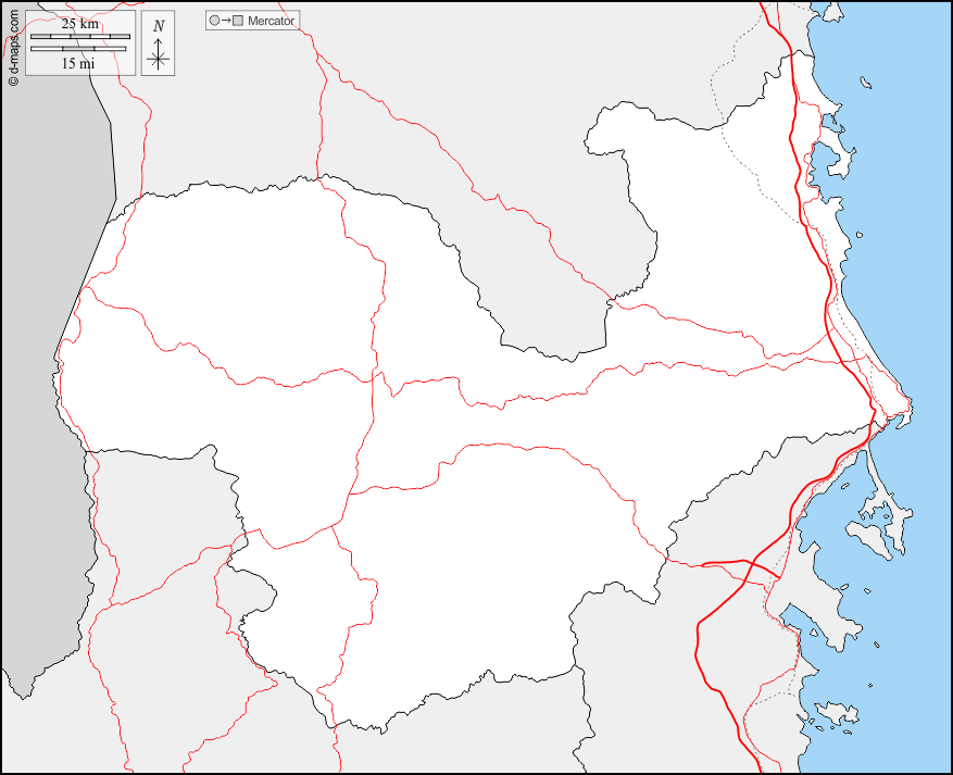 Provincia di Dak Lakx : d-maps.com: mappa gratuita, mappa muta gratuita, cartina muta gratuita : frontiere, strade