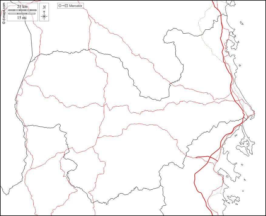 Provincia di Dak Lakx : d-maps.com: mappa gratuita, mappa muta gratuita, cartina muta gratuita : frontiere, strade, bianco