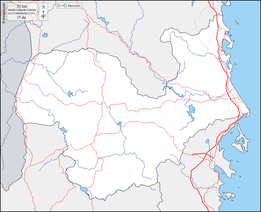 Provincia di Dak Lakx : d-maps.com: mappa gratuita, mappa muta gratuita, cartina muta gratuita : frontiere, idrografia, strade