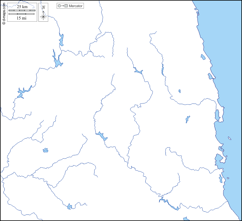 Provincia di Gia Lai : d-maps.com: mappa gratuita, mappa muta gratuita, cartina muta gratuita : litorali, idrografia