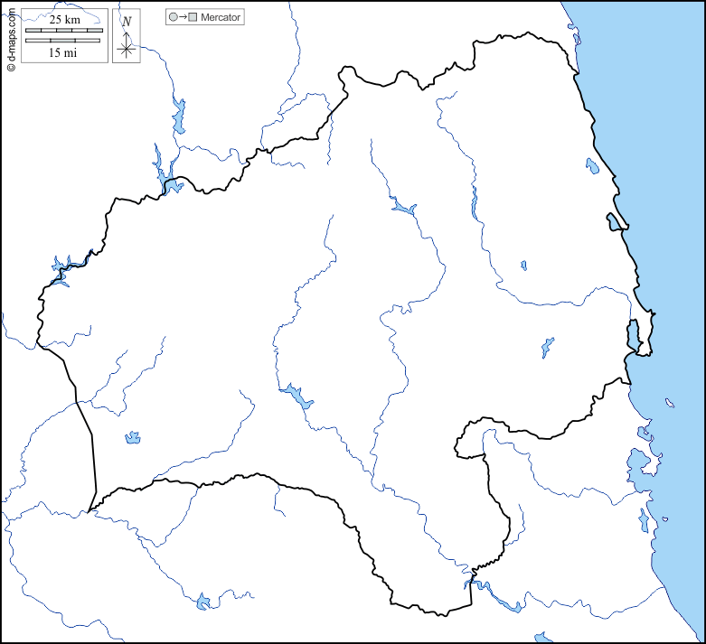 Provincia di Gia Lai : d-maps.com: mappa gratuita, mappa muta gratuita, cartina muta gratuita : litorali, limiti, idrografia
