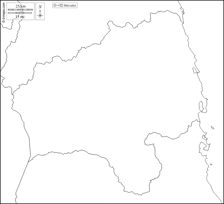 Provincia di Gia Lai : d-maps.com: mappa gratuita, mappa muta gratuita, cartina muta gratuita : frontiere, bianco