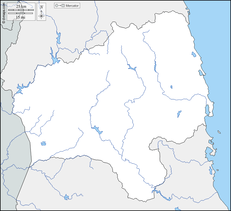  Provinz Gia Lai : d-maps.com: Kostenlose Karten, kostenlose stumme Karte, kostenlose unausgefüllt Landkarte, kostenlose hochauflösende Umrisskarte : Grenzen, Hydrografie