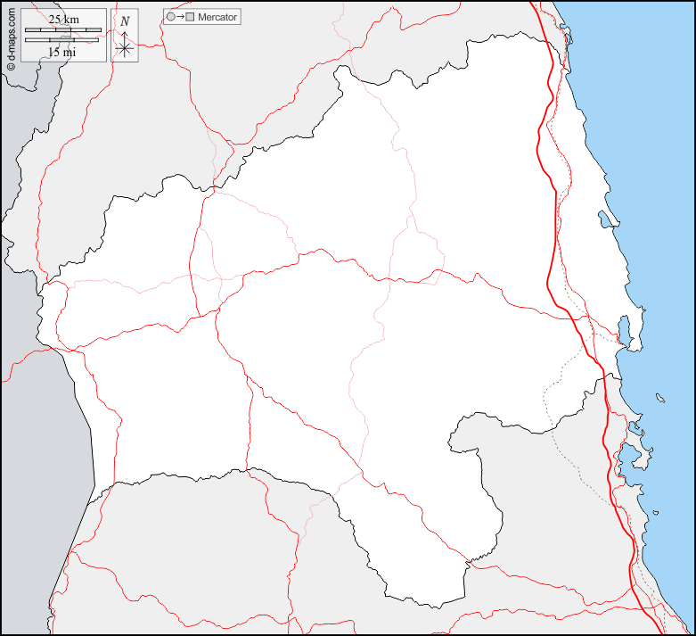  Provinz Gia Lai : d-maps.com: Kostenlose Karten, kostenlose stumme Karte, kostenlose unausgefüllt Landkarte, kostenlose hochauflösende Umrisskarte : Grenzen, Straßen