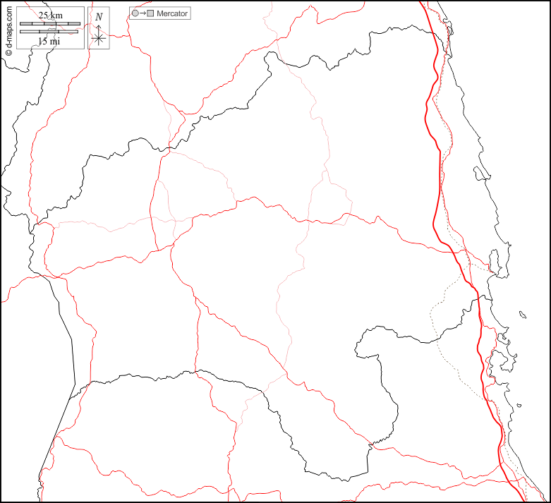Provincia di Gia Lai : d-maps.com: mappa gratuita, mappa muta gratuita, cartina muta gratuita : frontiere, strade, bianco