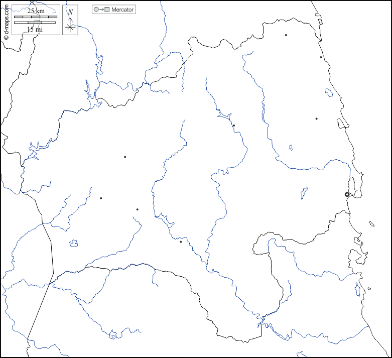 Provincia di Gia Lai : d-maps.com: mappa gratuita, mappa muta gratuita, cartina muta gratuita : frontiere, idrografia, principali città, bianco
