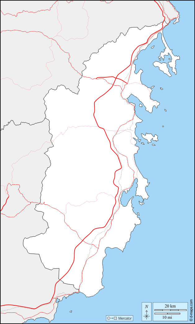 Provincia di Khanh Hoa : d-maps.com: mappa gratuita, mappa muta gratuita, cartina muta gratuita : frontiere, strade