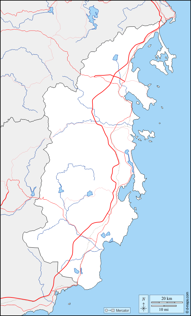 Provincia di Khanh Hoa : d-maps.com: mappa gratuita, mappa muta gratuita, cartina muta gratuita : frontiere, idrografia, strade