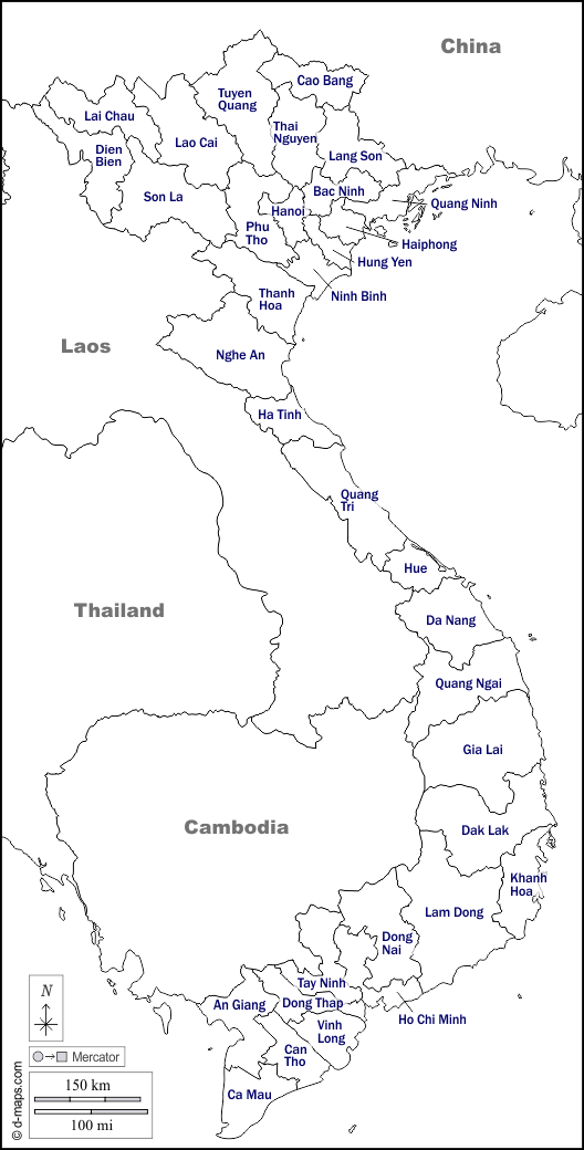 فيتنام : خريطة مجانية, خريطة خاليه من الفراغ, خريطة الخطوط العريضة, خريطة القاعدة الحرة
 : حدود, المحافظات, أسماء, أبيض