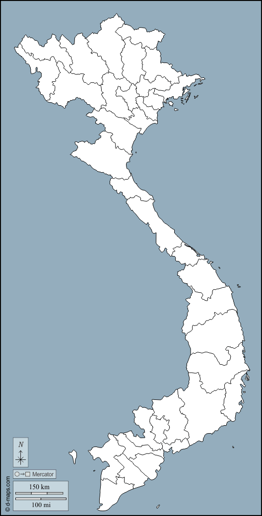 فيتنام : خريطة مجانية, خريطة خاليه من الفراغ, خريطة الخطوط العريضة, خريطة القاعدة الحرة
 : الخطوط العريضة, المحافظات