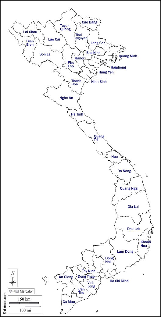 فيتنام : خريطة مجانية, خريطة خاليه من الفراغ, خريطة الخطوط العريضة, خريطة القاعدة الحرة
 : الخطوط العريضة, المحافظات, أسماء, أبيض