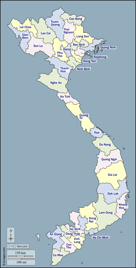 فيتنام : خريطة مجانية, خريطة خاليه من الفراغ, خريطة الخطوط العريضة, خريطة القاعدة الحرة
 : الخطوط العريضة, المحافظات, أسماء, اللون