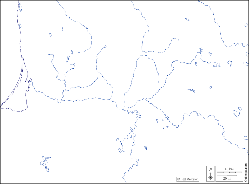 Lituania : d-maps.com: mappa gratuita, mappa muta gratuita, cartina muta gratuita : litorali, idrografia, bianco